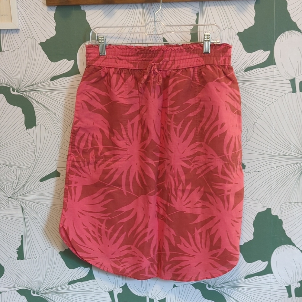 Gap Linen Pink and Red Tropical Skirt